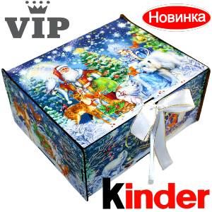Сладкий подарок на Новый Год в картонной упаковке весом 1200 грамм по цене 2223 руб в Комсомольске-на-Амуре