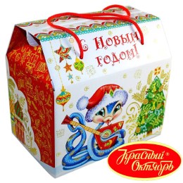 Детский новогодний подарок в картонной упаковке весом 950 грамм по цене 1108 руб в Комсомольске-на-Амуре